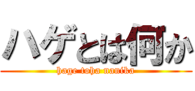 ハゲとは何か (hage toha nanika)