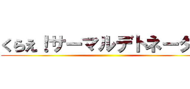 くらえ！サーマルデトネーター ()