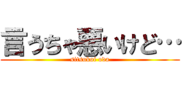 言うちゃ悪いけど… (sitsukoi oda)
