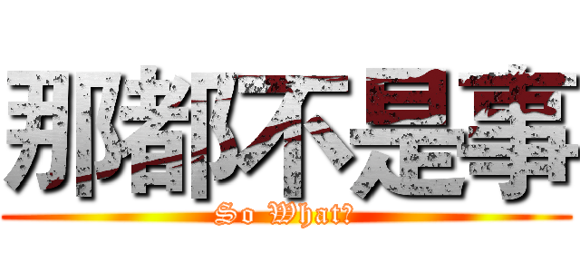 那都不是事 (So What?)