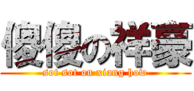 傻傻の祥豪 (sot sot on xiang how)