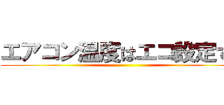 エアコン温度はエコ設定で。 ()