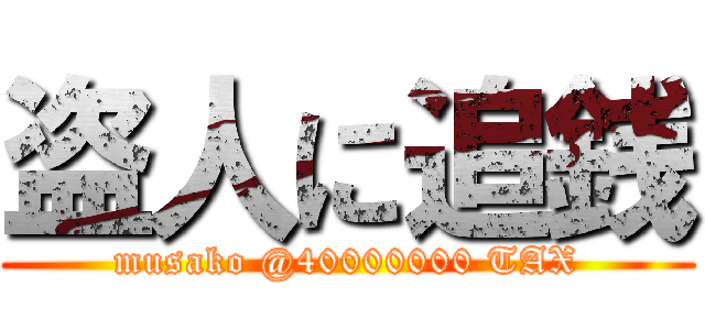 盗人に追銭 (musako @40000000 TAX)