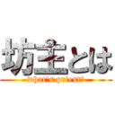 坊主とは (what's priest?)