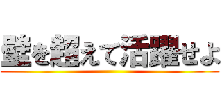 壁を超えて活躍せよ ()