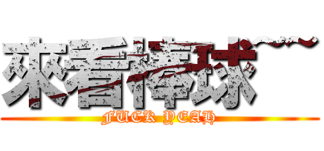 來看棒球~~ (FUCK YEAH)