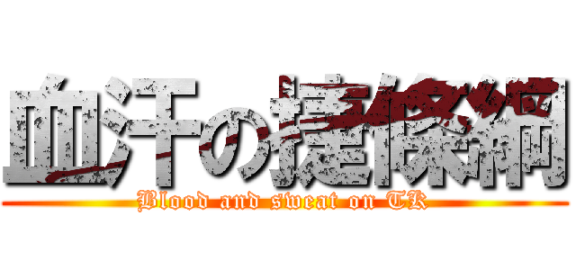 血汗の捷條綱 (Blood and sweat on TK)