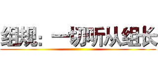 组规：一切听从组长 ()