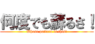 何度でも蘇るさ！ (Whose pattern is this?)
