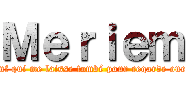 Ｍｅｒｉｅｍ (La meuf qui me laisse tombé pour regarde one piece)