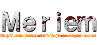 Ｍｅｒｉｅｍ (La meuf qui me laisse tombé pour regarde one piece)