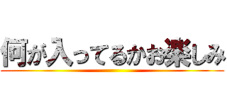 何が入ってるかお楽しみ ()