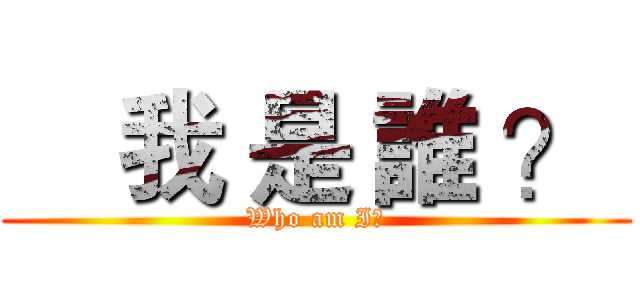    我 是 誰 ？  (Who am I?)