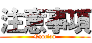 注意事項 (Caution)