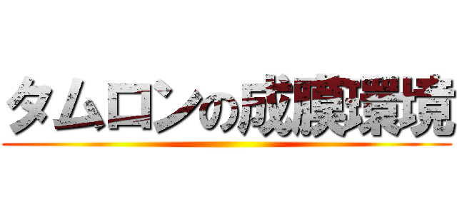 タムロンの成膜環境 ()