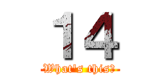 １４ (What's this?)