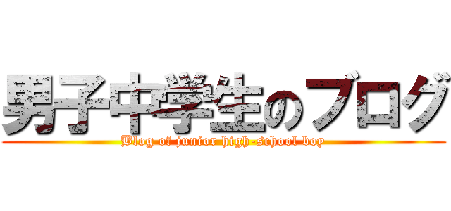 男子中学生のブログ (Blog of junior high-school boy)