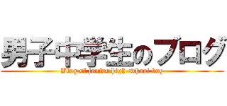 男子中学生のブログ (Blog of junior high-school boy)
