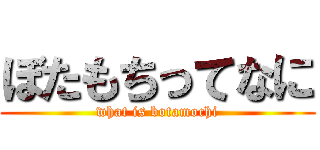 ぼたもちってなに (what is botamochi)