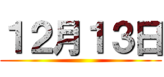 １２月１３日 ()