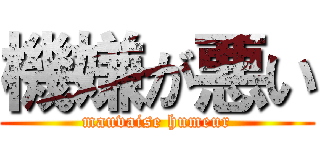 機嫌が悪い (mauvaise humeur)