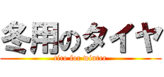 冬用のタイヤ (tire for winter)
