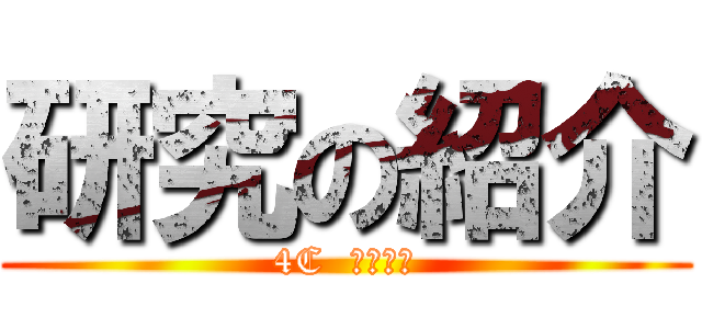 研究の紹介 (4C  古川沙姫)