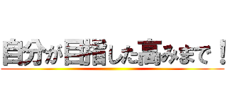 自分が目指した高みまで！ ()