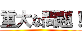 重大な問題！ ()