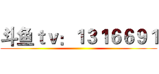 斗鱼ｔｖ：１３１６６９１ ()