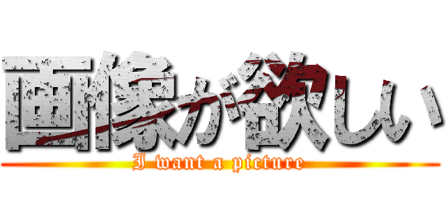 画像が欲しい (I want a picture)