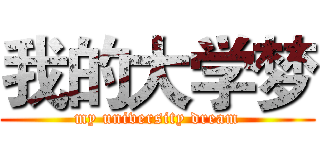 我的大学梦 (my university dream)