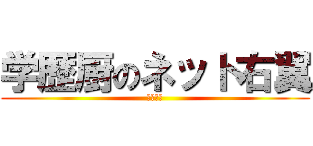 学歴厨のネット右翼 (給料泥棒)