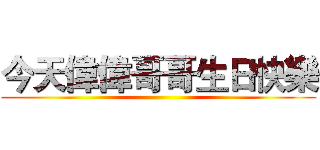 今天偉偉哥哥生日快樂 ()