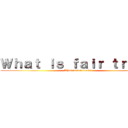 Ｗｈａｔ ｉｓ ｆａｉｒ ｔｒａｄ？ (What is fair trad?)
