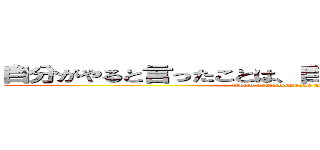 自分がやると言ったことは、自分がやるということです。 (tyotto naniittennnoka wakaranai)