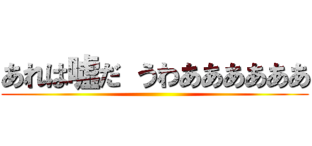 あれは嘘だ うわああああああ ()