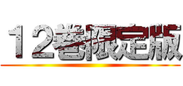 １２巻限定版 ()