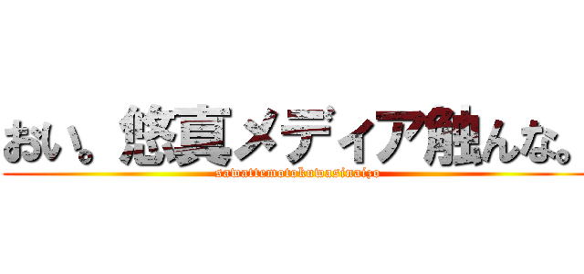 おい。悠真メディア触んな。 (sawattemotokuwasinaizo)