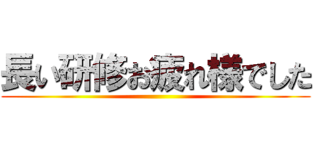 長い研修お疲れ様でした ()