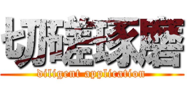 切磋琢磨 (diligent application)