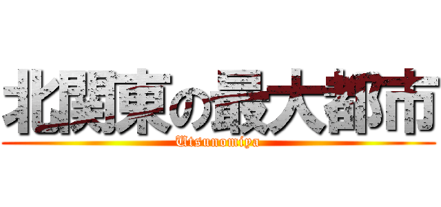 北関東の最大都市 (Utsunomiya)