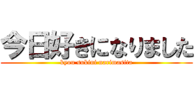 今日好きになりました (kyou sukini narimasita)