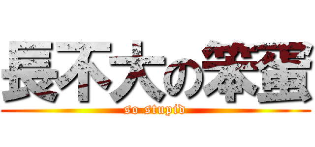 長不大の笨蛋 (so stupid)