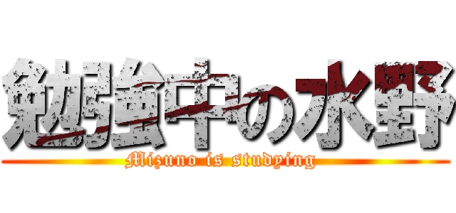 勉強中の水野 (Mizuno is studying )
