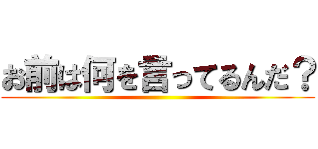 お前は何を言ってるんだ？ ()