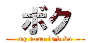  ボク  (my name is boku)