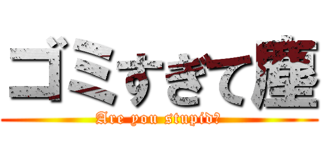 ゴミすぎて塵 (Are you stupid?)