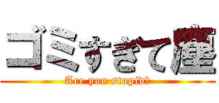 ゴミすぎて塵 (Are you stupid?)