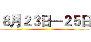 ８月２３日—２５日 ()